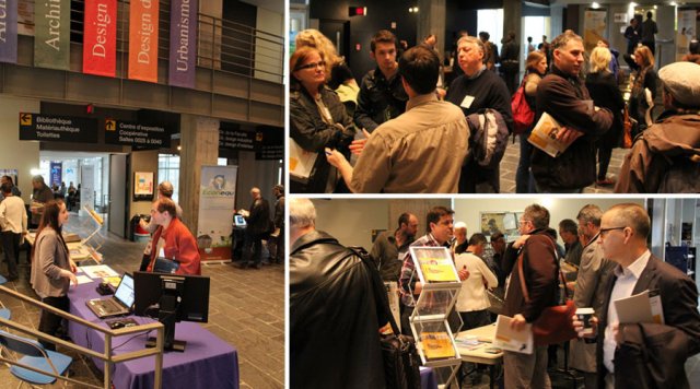 Les participants visitent les kiosques des partenaires du colloque 2014
